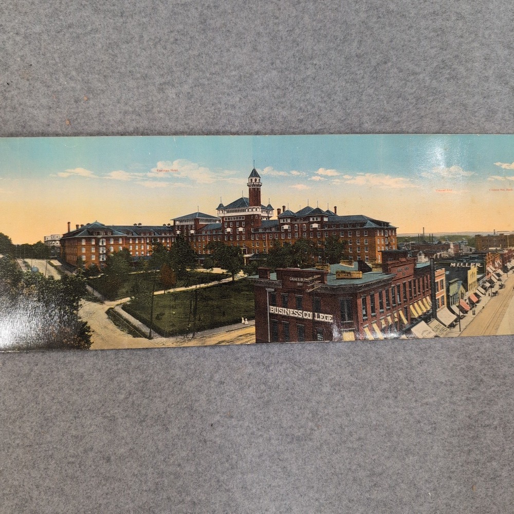 Vintage Panoramic Postcard Heart of Hot Springs Arkansas Eastman Hotel Army Navy - Picture 4 of 8